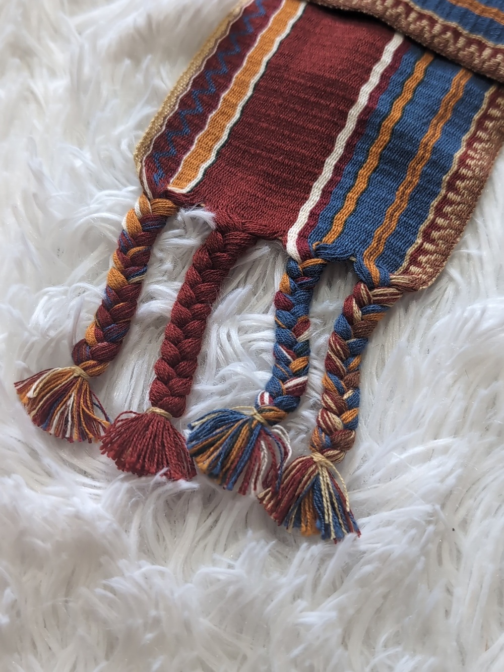 80s Vintage Christian Dior Hand Loomed French Ceintures Striped Sash Tassel Belt - Picture 3 of 11